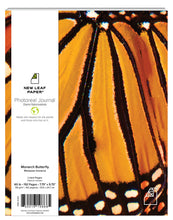 Load image into Gallery viewer, New Leaf Paper Photoreal Journal front cover featuring photography of Monarch butterfly wings