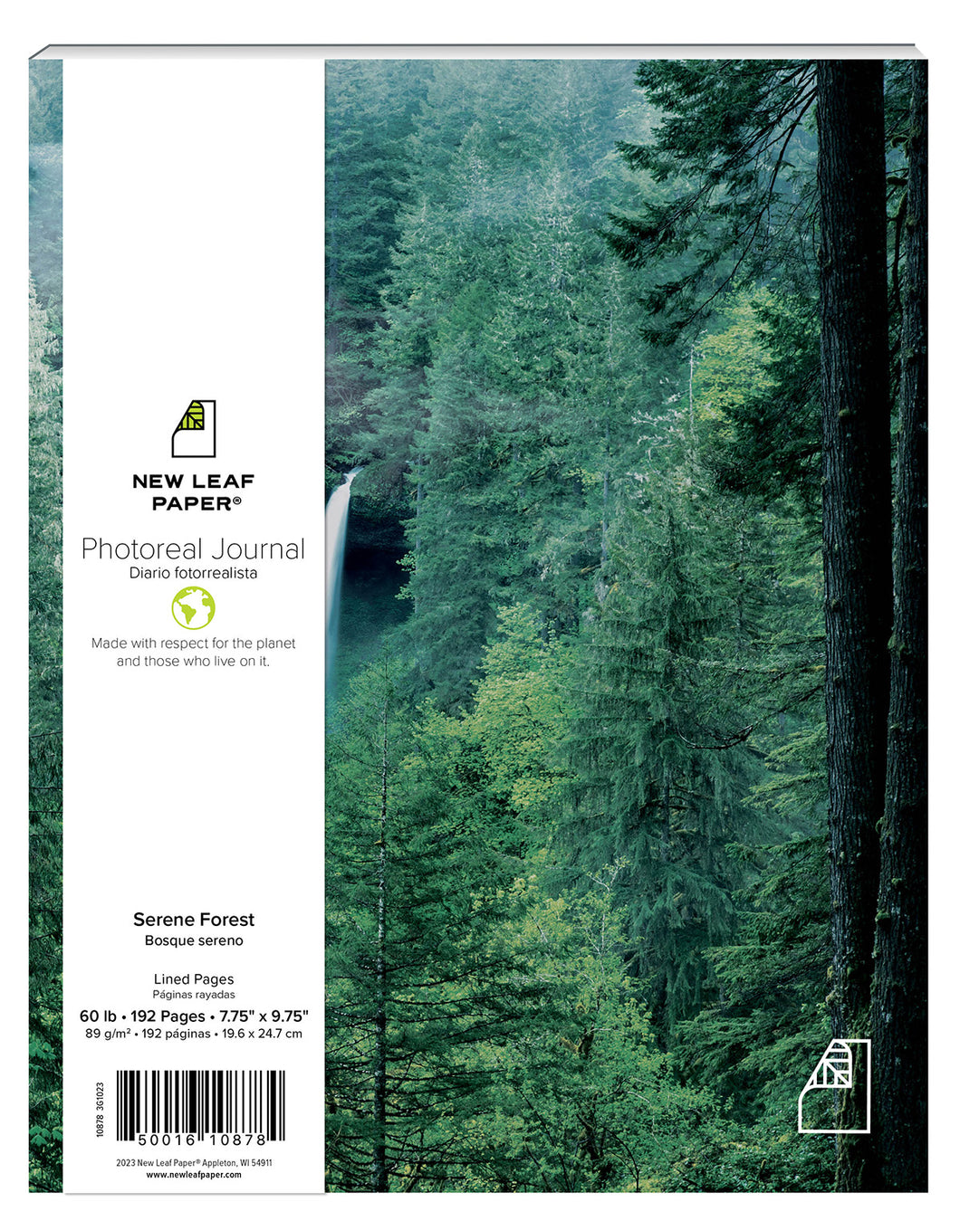 New Leaf Paper Photoreal Journal front cover featuring  photography of Silver Falls State Park in Oregon