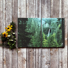 Load image into Gallery viewer, New Leaf Paper front and back covers of Photoreal Journals featuring cover photography of Silver Falls State Park in Oregon
