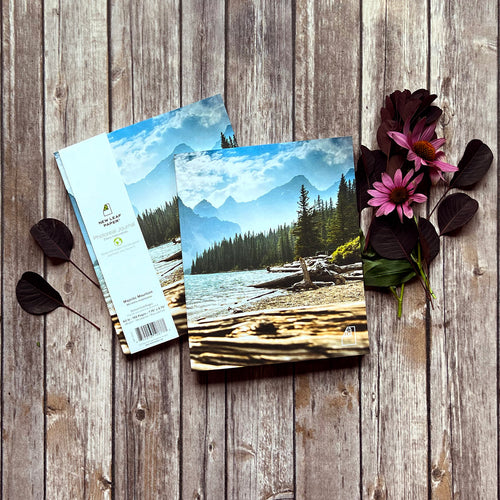 New Leaf Paper stacked  Photoreal Journals featuring cover photography of Mount Bowlen in Banff National Forest